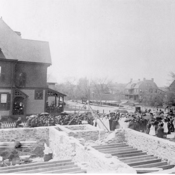 Laying the cornerstone of Trinity Episcopal Church