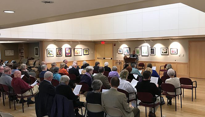 Trinity congregation gathered in the sanctuary for worship