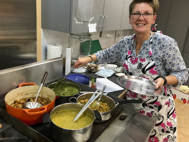 Trinity's kitchen in action during a parish gathering
