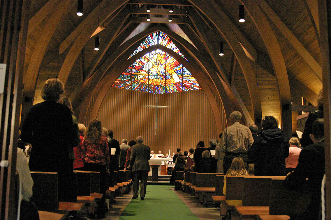 Trinity sanctuary and stained glass window